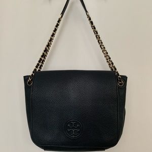 Tory Burch navy leather bag chain